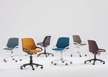 Lade das Bild in den Galerie-Viewer, aeris numo TASK, Sitzschale schwarz, Sitz- und Rückenkissen gelb-orange meliert CU07 *Abverkauf Einzelstück