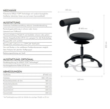 Lade das Bild in den Galerie-Viewer, LÖFFLER aogo - der bewegliche ergonomische Sitzhocker mit Rückenlehne