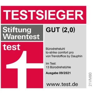 T!O Trendoffice Bürodrehstuhl to-strike comfort pro SK 9248 schwarz mit Armlehnen  | Testsieger