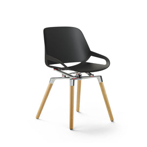 aeris numo Holzbeine, Sitz schwarz, Kinematik poliert, Sitzkissen grau *Abverkauf Einzelstück