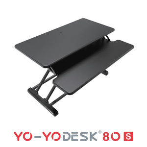 Yo-Yo DESK 80-S [Slim] | Höhenverstellbarer Schreibtisch Aufsatz | schlanke Steh-Sitz Lösung | Für alle Arbeitsplätze geeignet